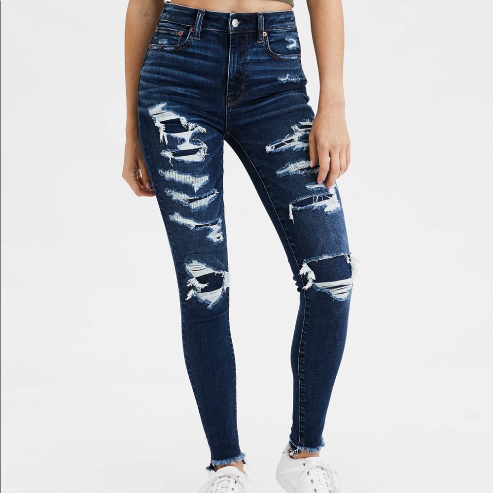Dark rip jeans